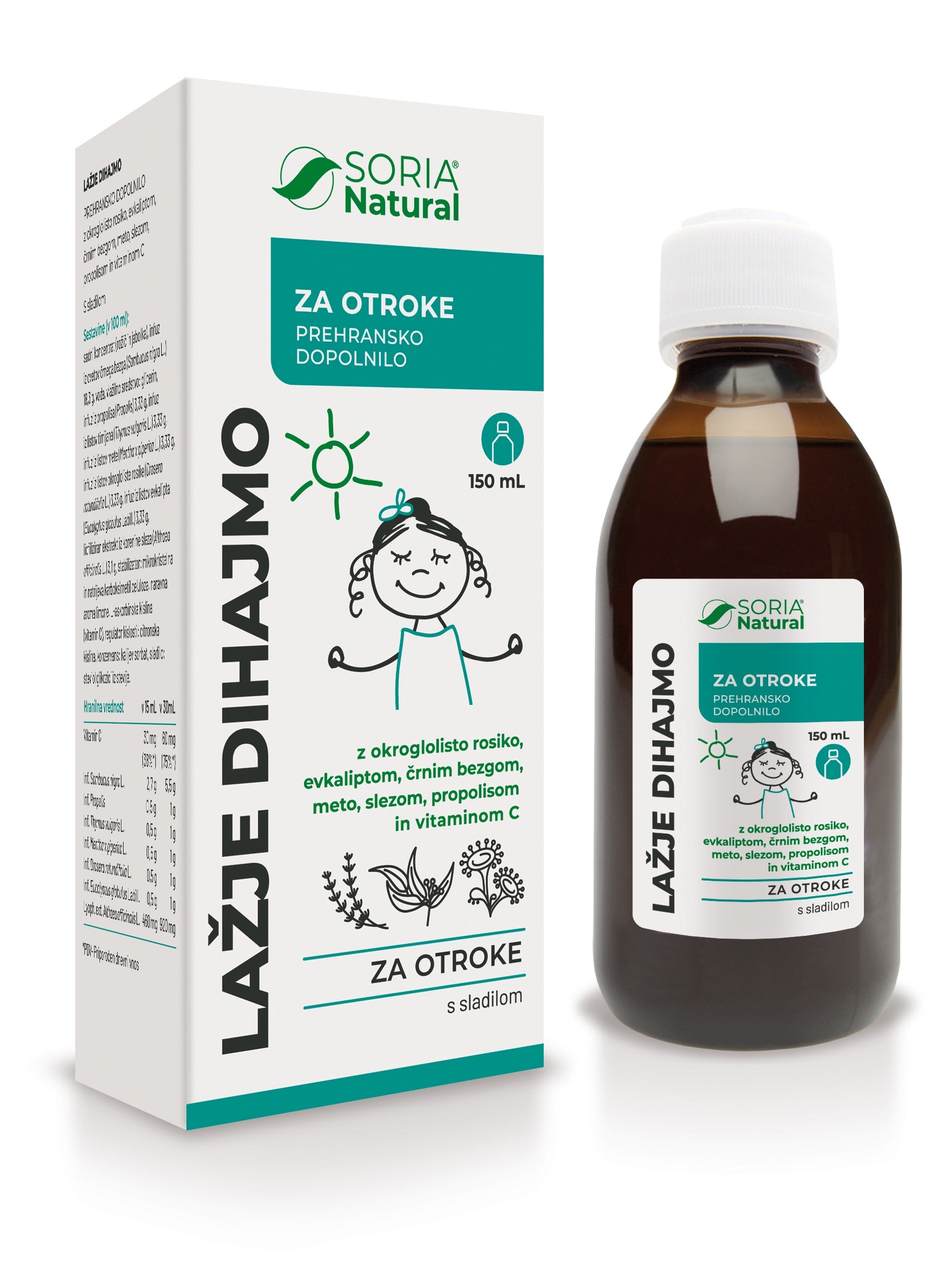 Lažje dihajmo sirup za otroke Soria Natural